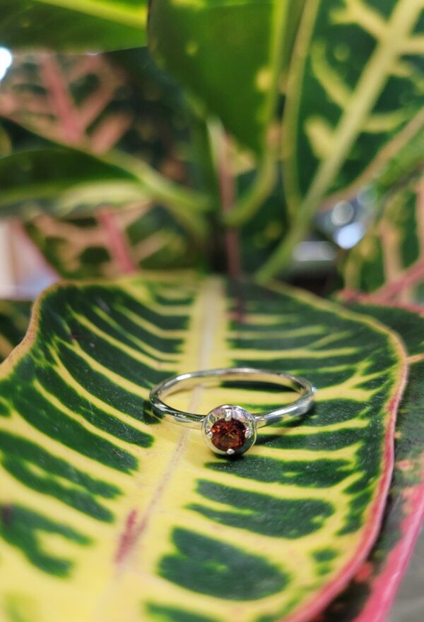 Ladies Sterling Silver Fire Citrine Ring