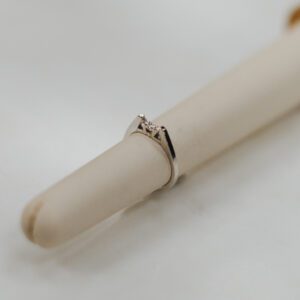 14k white Cathedral Diamond Band