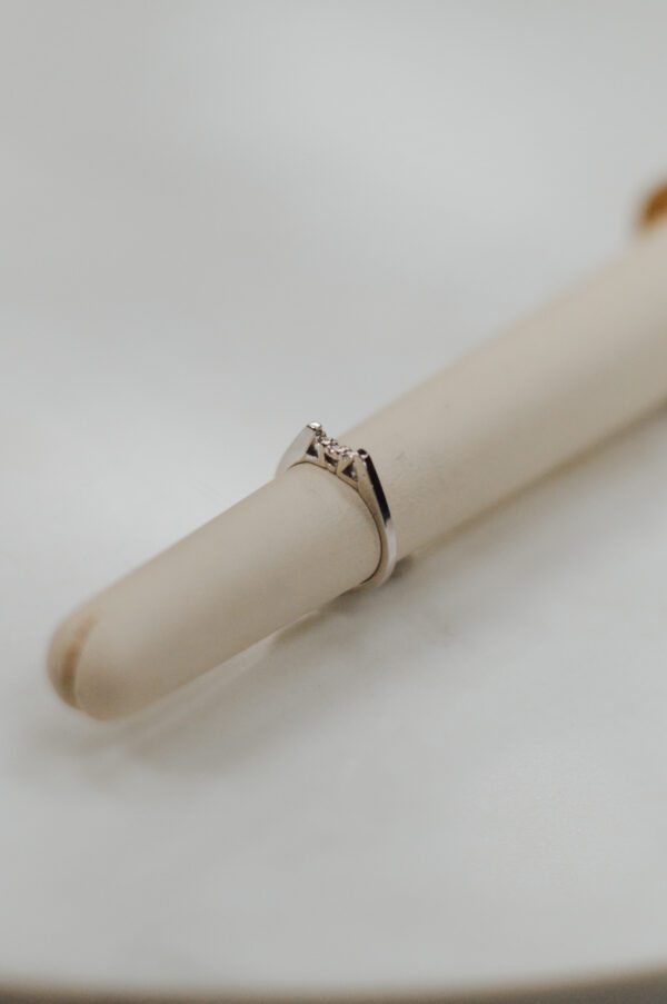 14k white Cathedral Diamond Band